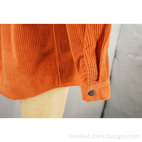 Simple elegant corduroy single-breasted shirt